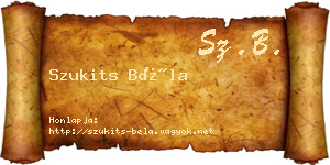 Szukits Béla névjegykártya